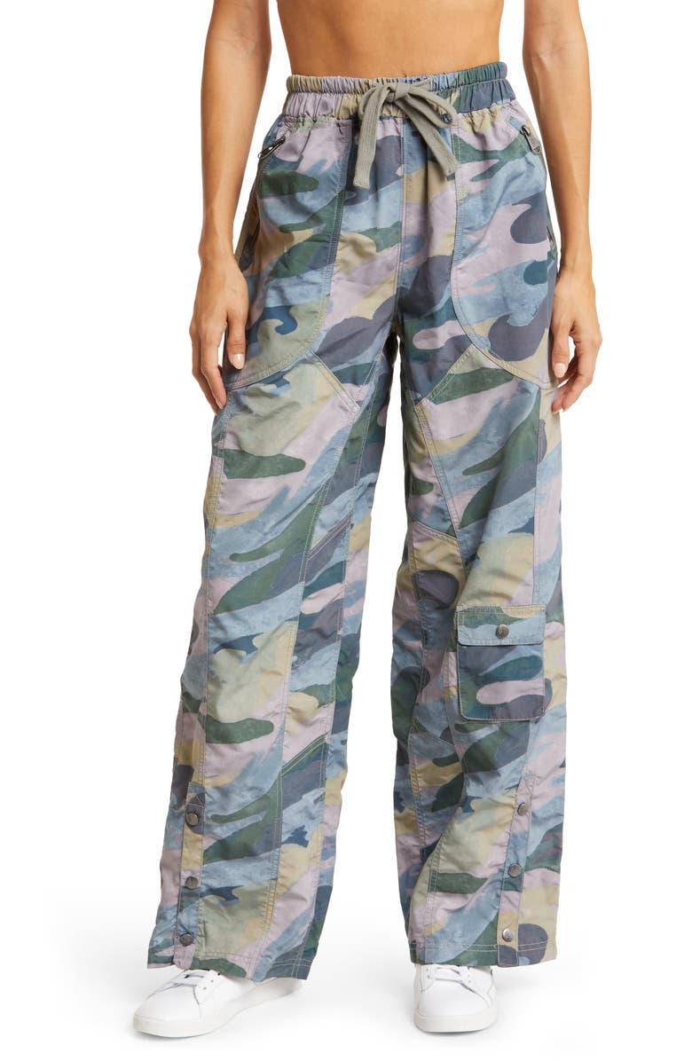 Free People Stadium Camouflage Print Pants, Main, color, 