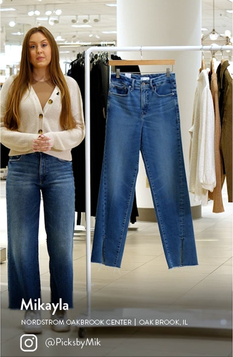 Good Boy Twisted Slit Raw Hem Jeans, sales video thumbnail