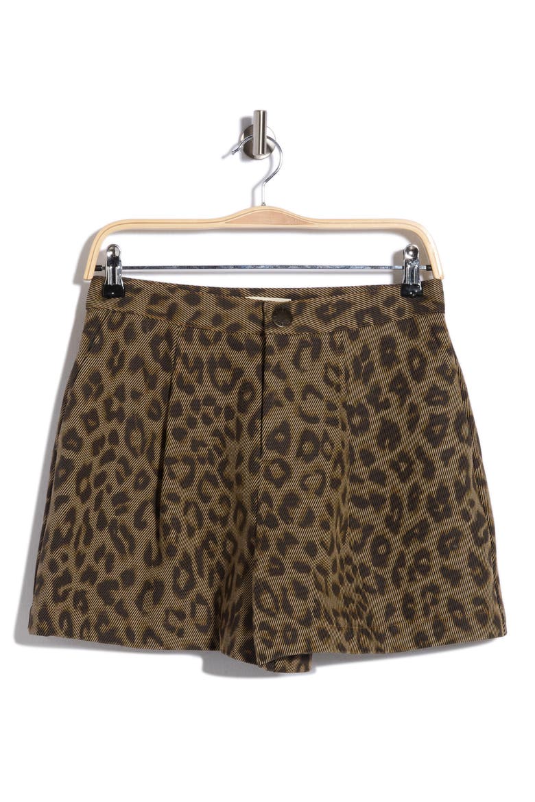 Saige Leopard Print Safari Shorts, Main, color, TAN MULTI LEOPARD