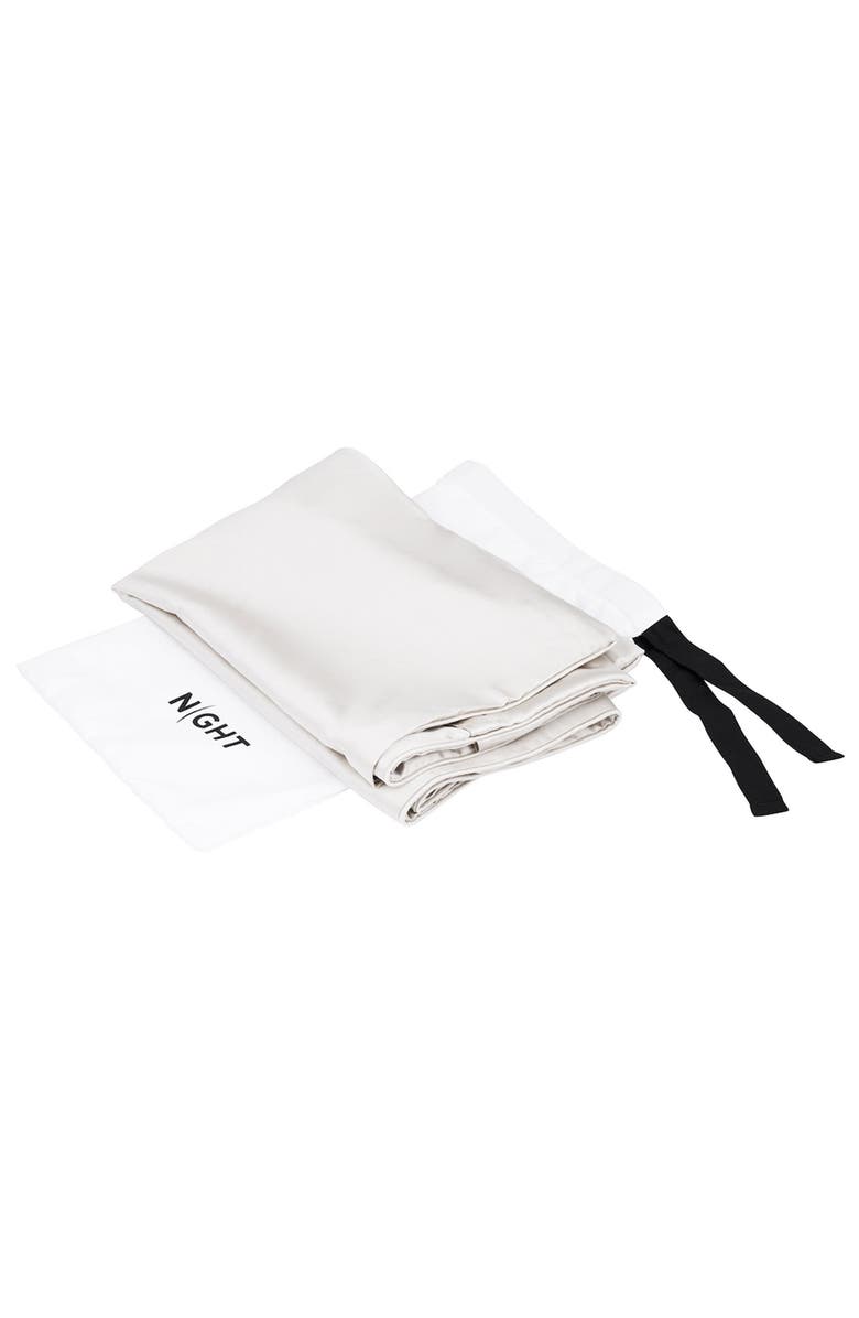 NIGHT Trisilk<sup>™</sup> Stretch Silk Pillowcase, Alternate, color, White