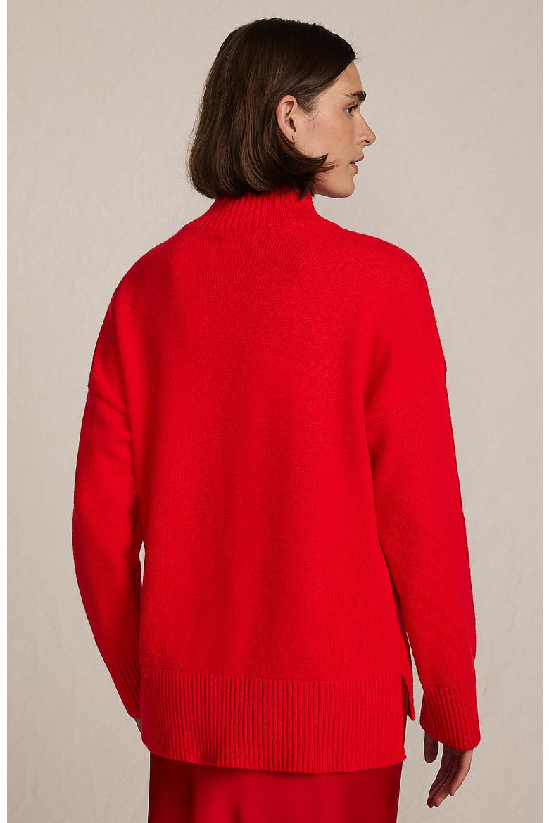 Dweller Split Hem Turtleneck Sweater, Alternate, color, Compass Red