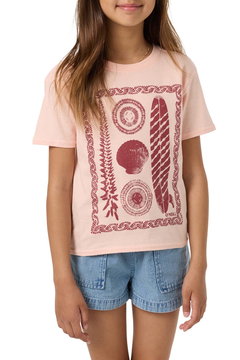 Kids' Calico Angie Graphic Tee, Main, color, PEACH LIGHT