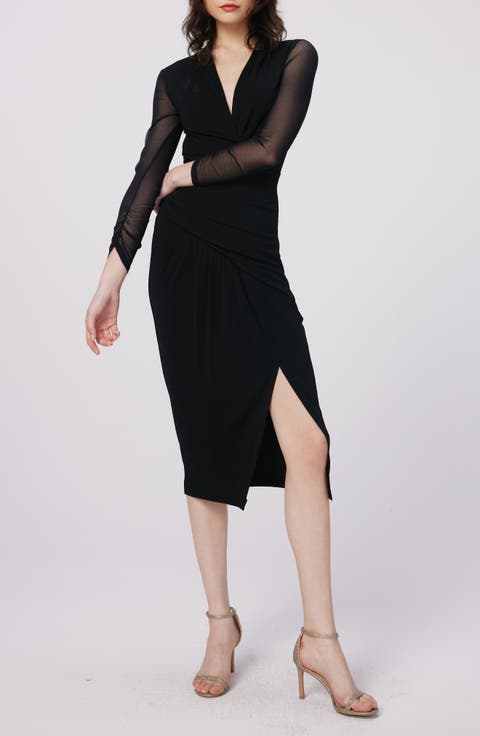Serina Mixed Media Long Sleeve Dress