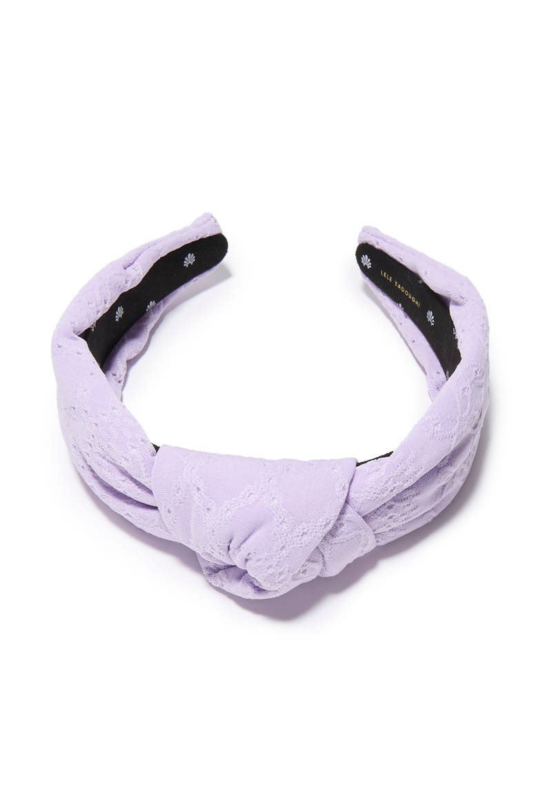 Knotted Eyelet Headband, Main, color, PURPLE