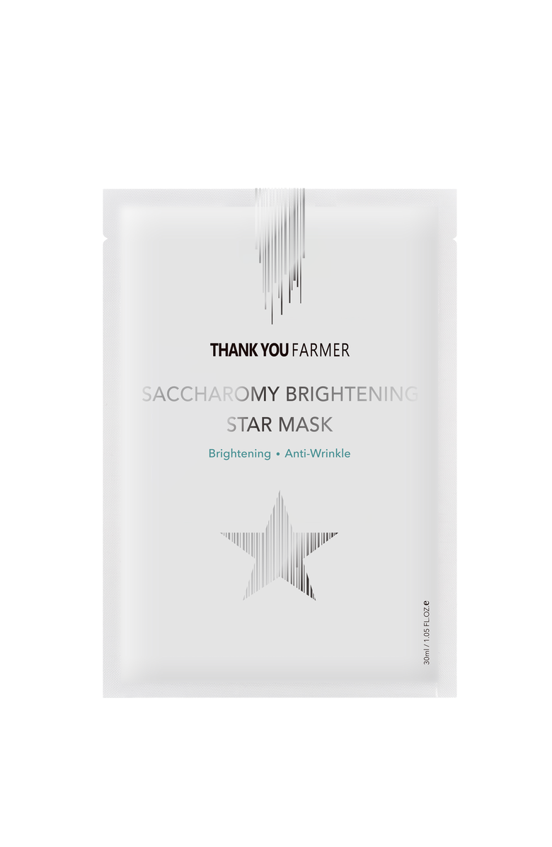 THANK YOU FARMER Saccharomy Brightening Star Mask 1pc, Main, color, White