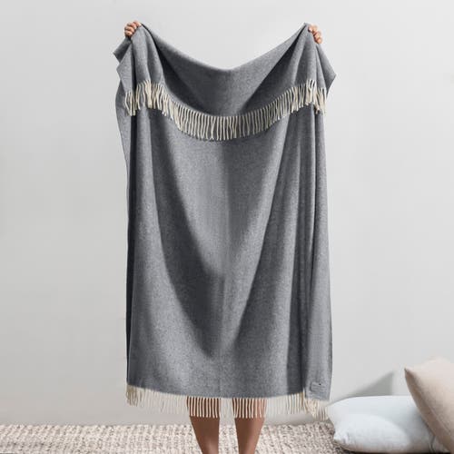 Lands Downunder Herringbone Cashmere Throw In Gray