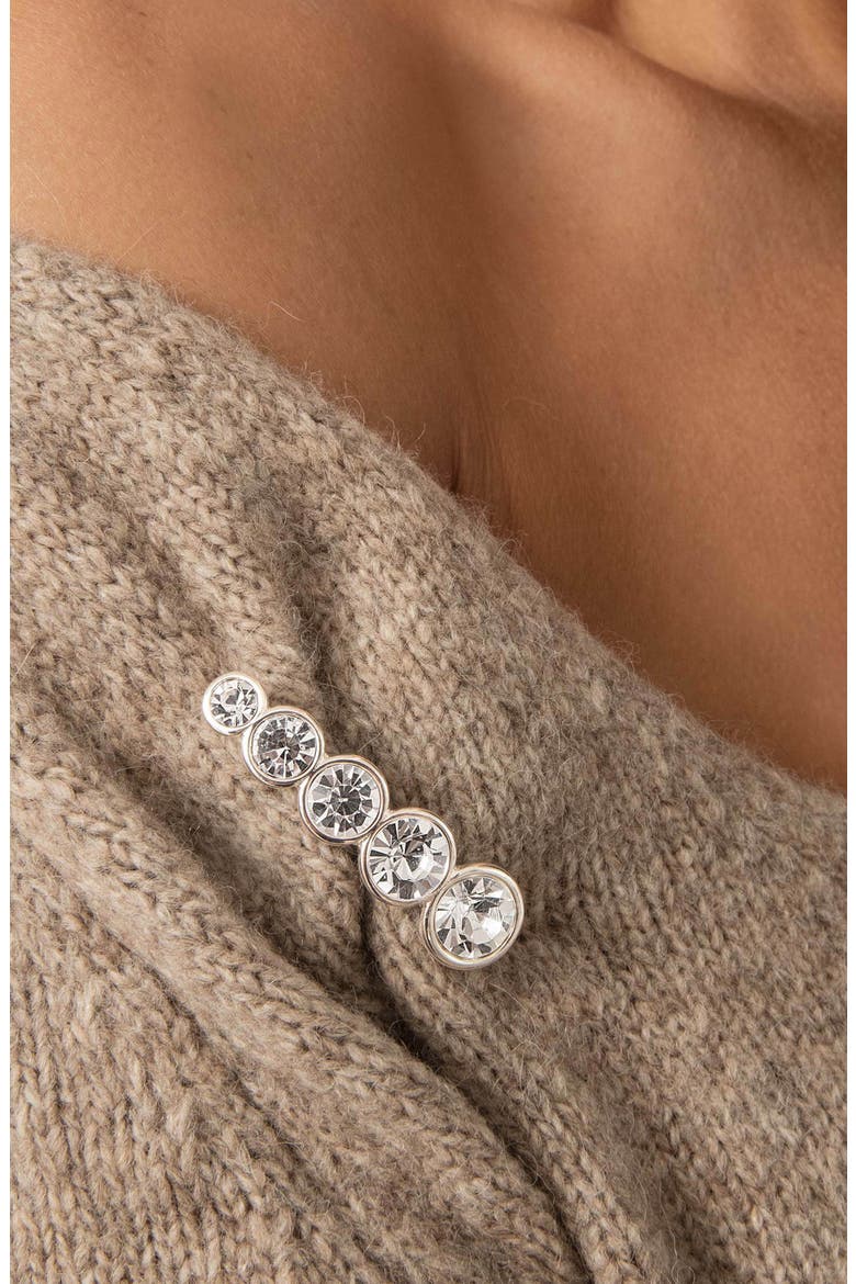 Crystal Line Brooch, Alternate, color, SILVER
