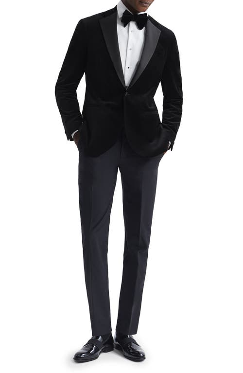 Reiss Ace Velvet Tuxedo Jacket In Black