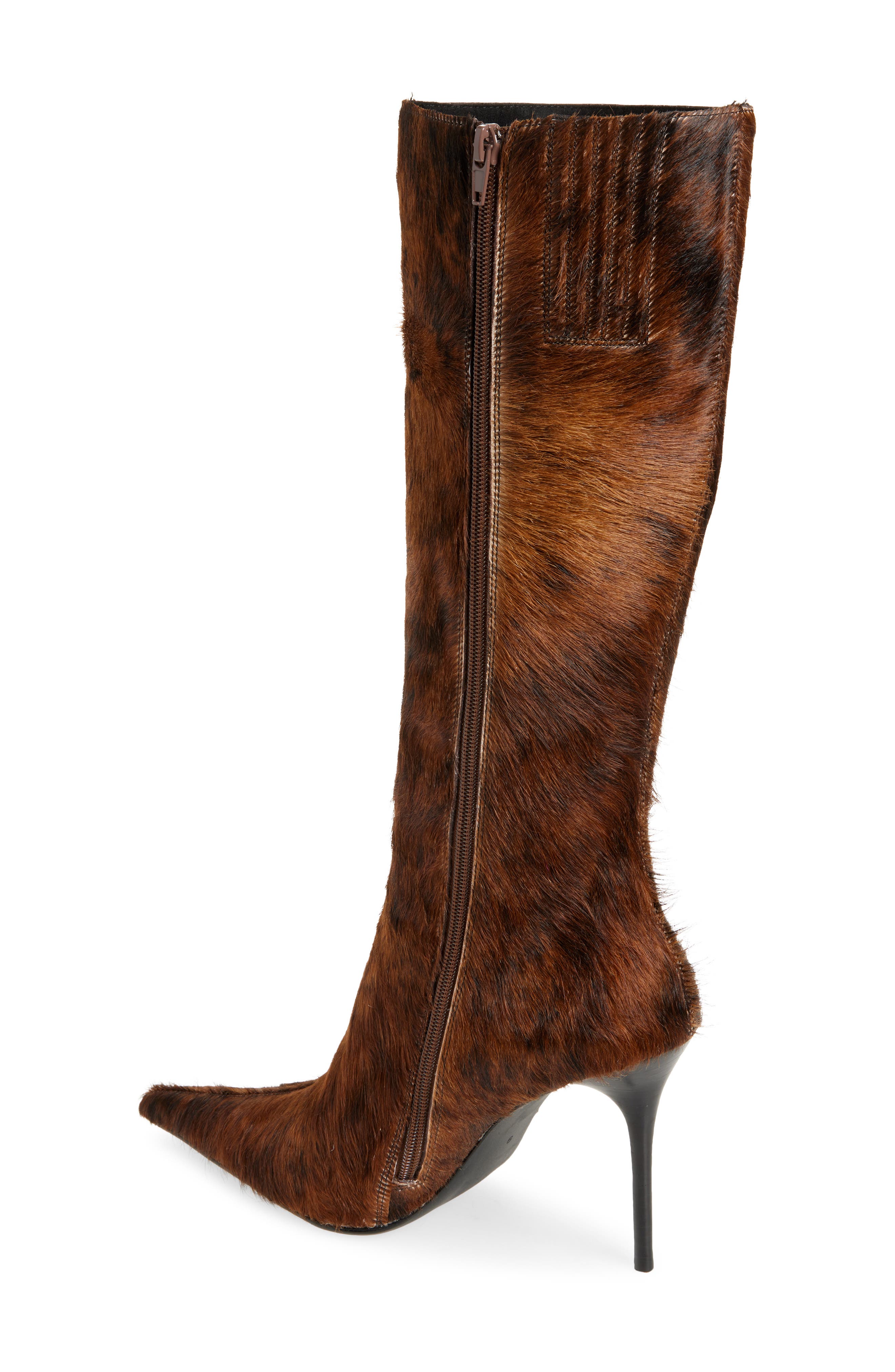 Jeffrey Campbell Proposal Pointed Toe Boot, Alternate, color, Black Brown Longhair