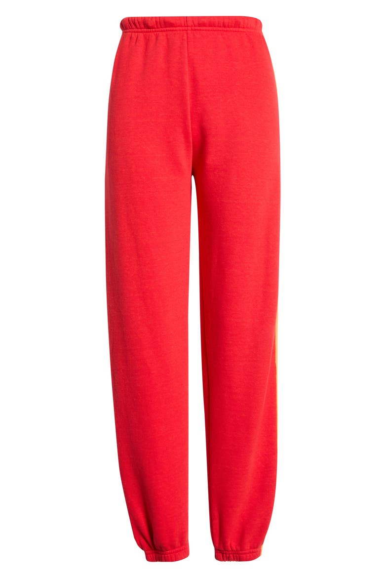 Stripe Sweatpants, Alternate, color, RED