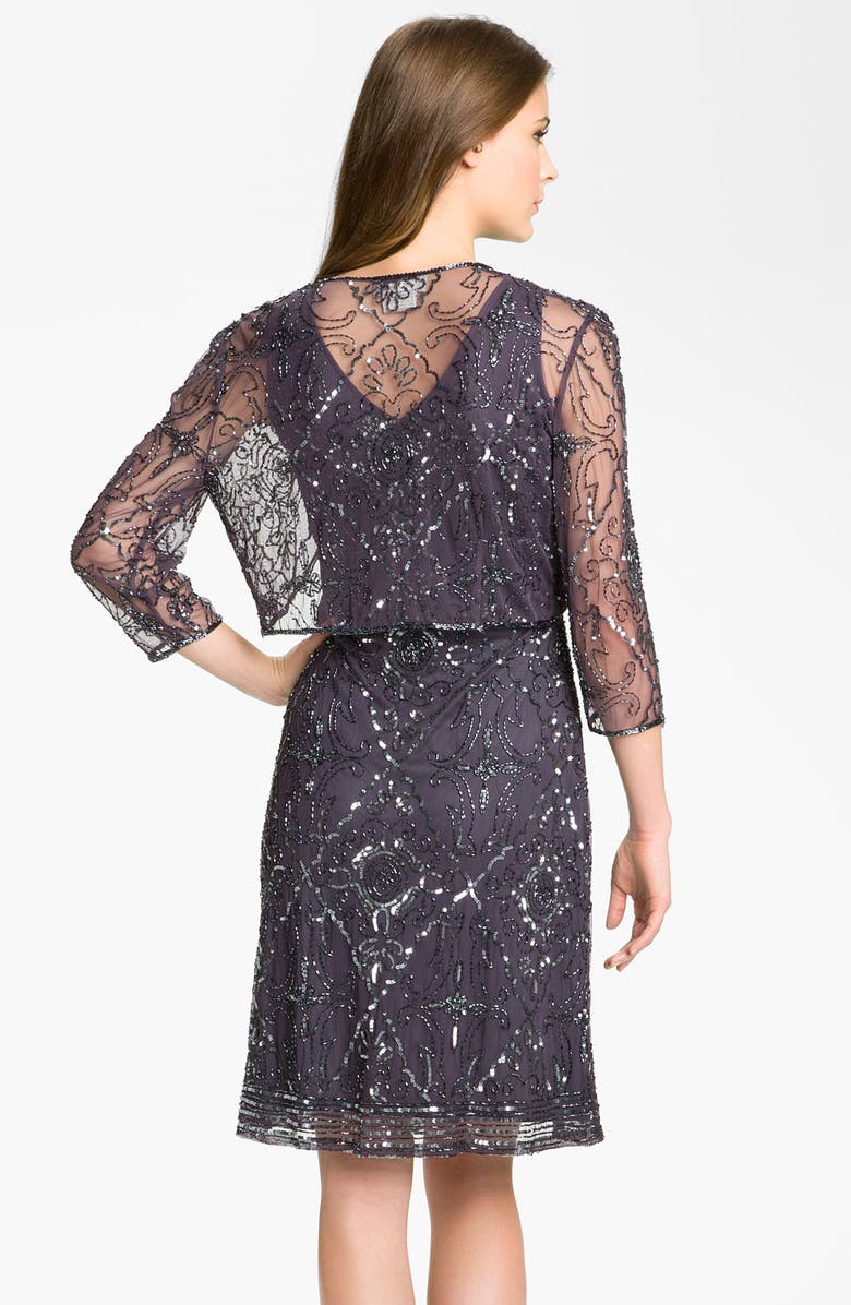 Patra Beaded Mesh Dress & Bolero, Alternate, color, 