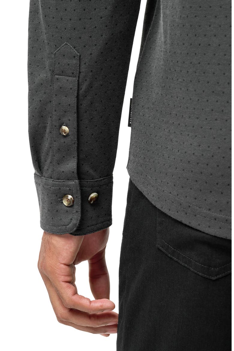 Handsome Town Long Sleeve Polo, Alternate, color, HEATHER BLACK