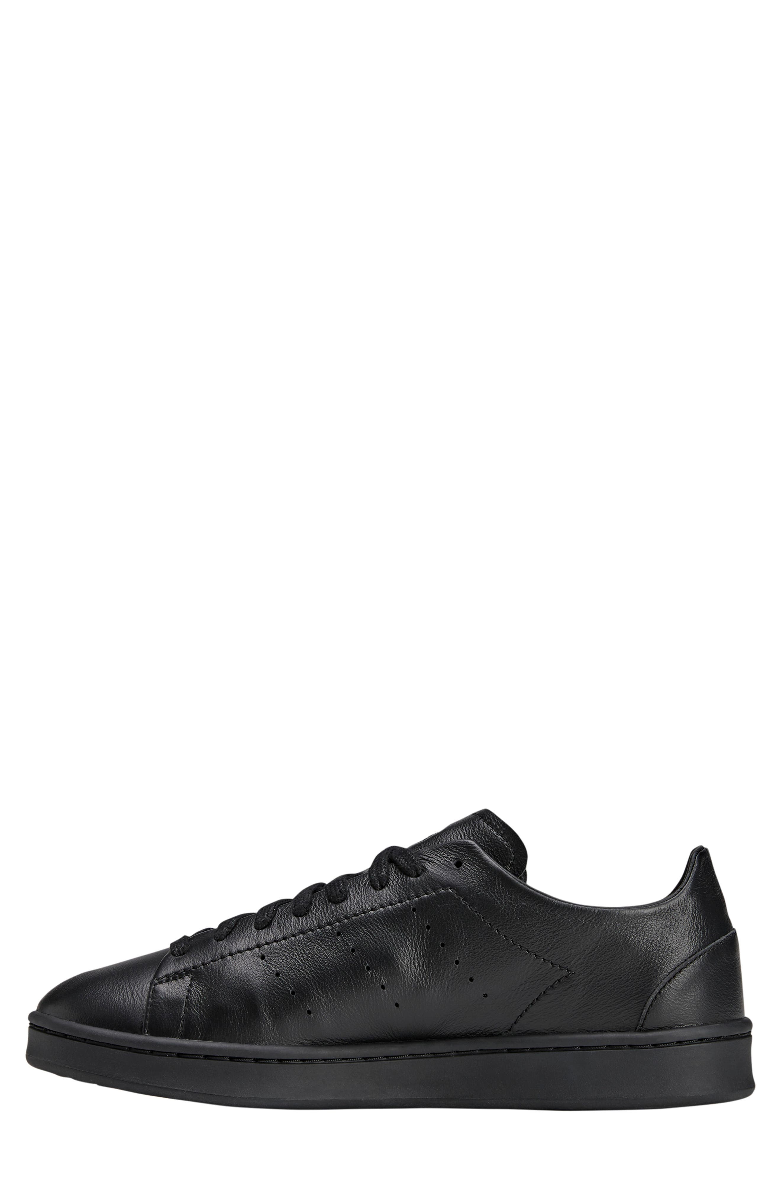 Y-3 Stan Smith Leather Sneaker, Alternate, color, BLACK