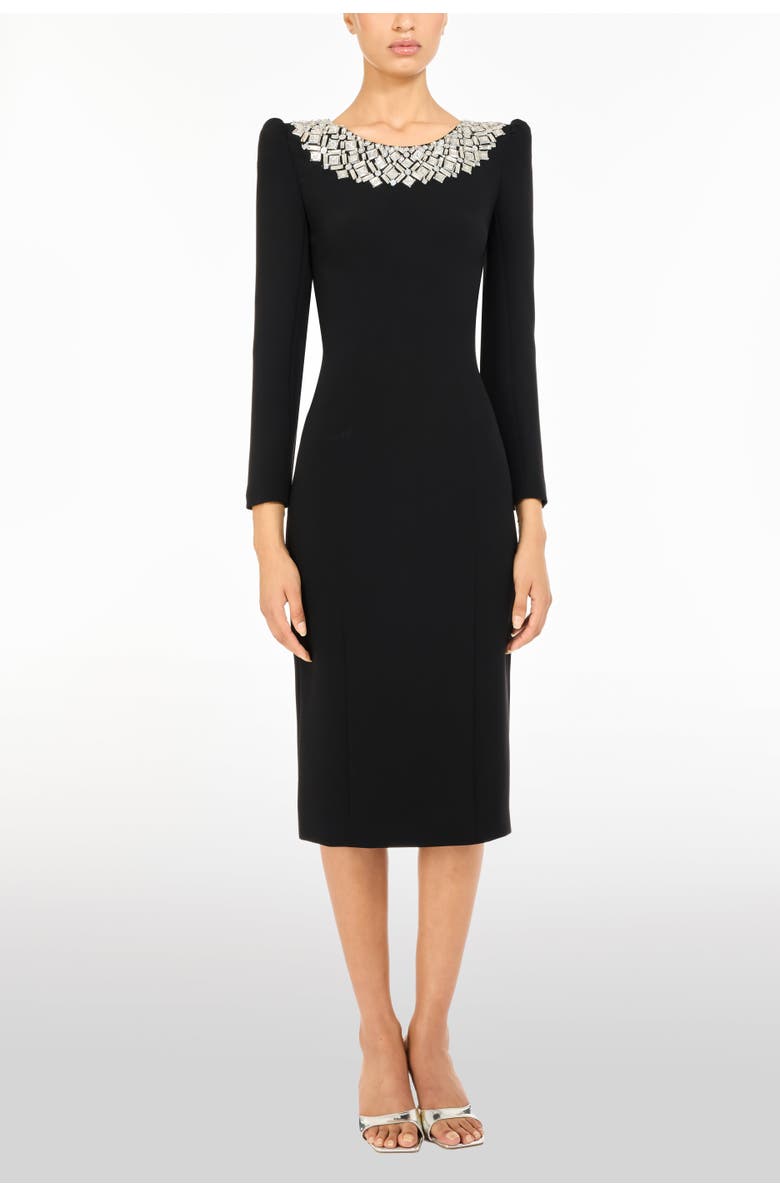 Jenny Packham Jacquetta Embellished Midi Dress, Alternate, color, Liquorice