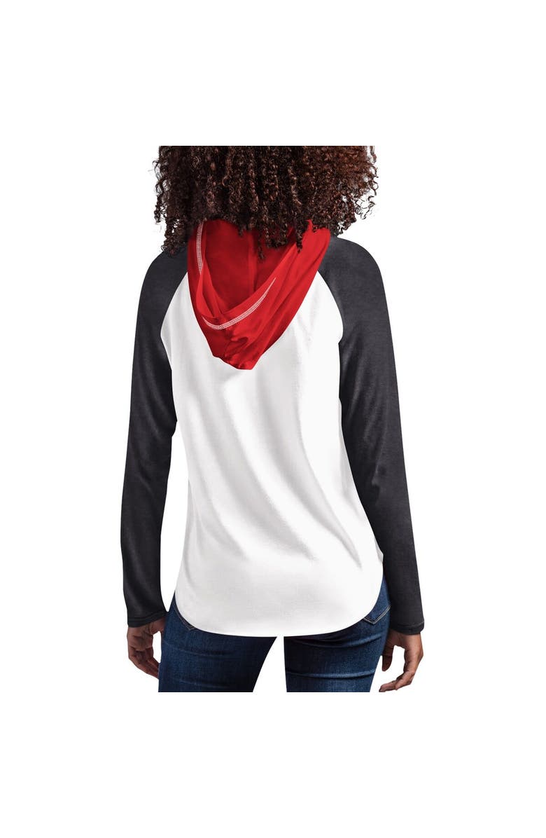 G-III 4HER BY CARL BANKS Women's G-III 4Her by Carl Banks White NASCAR MVP Raglan Hooded Long Sleeve T-Shirt, Alternate, color, White
