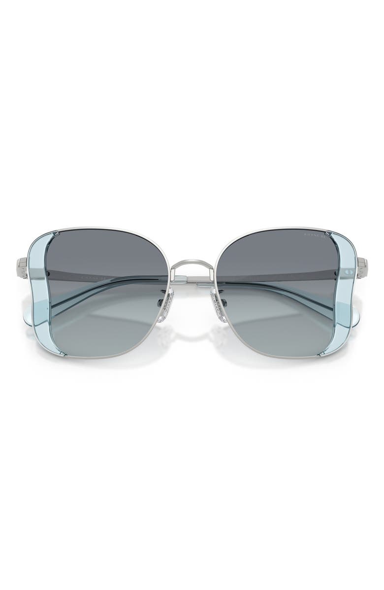 COACH 50mm Gradient Square Sunglasses, Alternate, color, Ocean / Silver