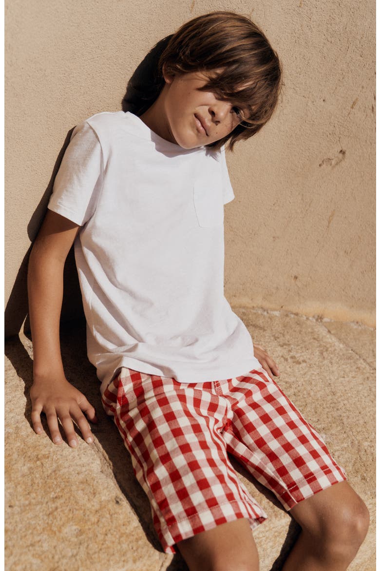 Kids' Smart Check Shorts, Alternate, color, RED GINGHAM