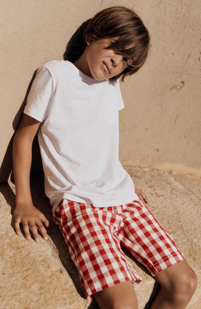 Mini Boden Kids' Smart Check Shorts, Alternate, color, Red Gingham
