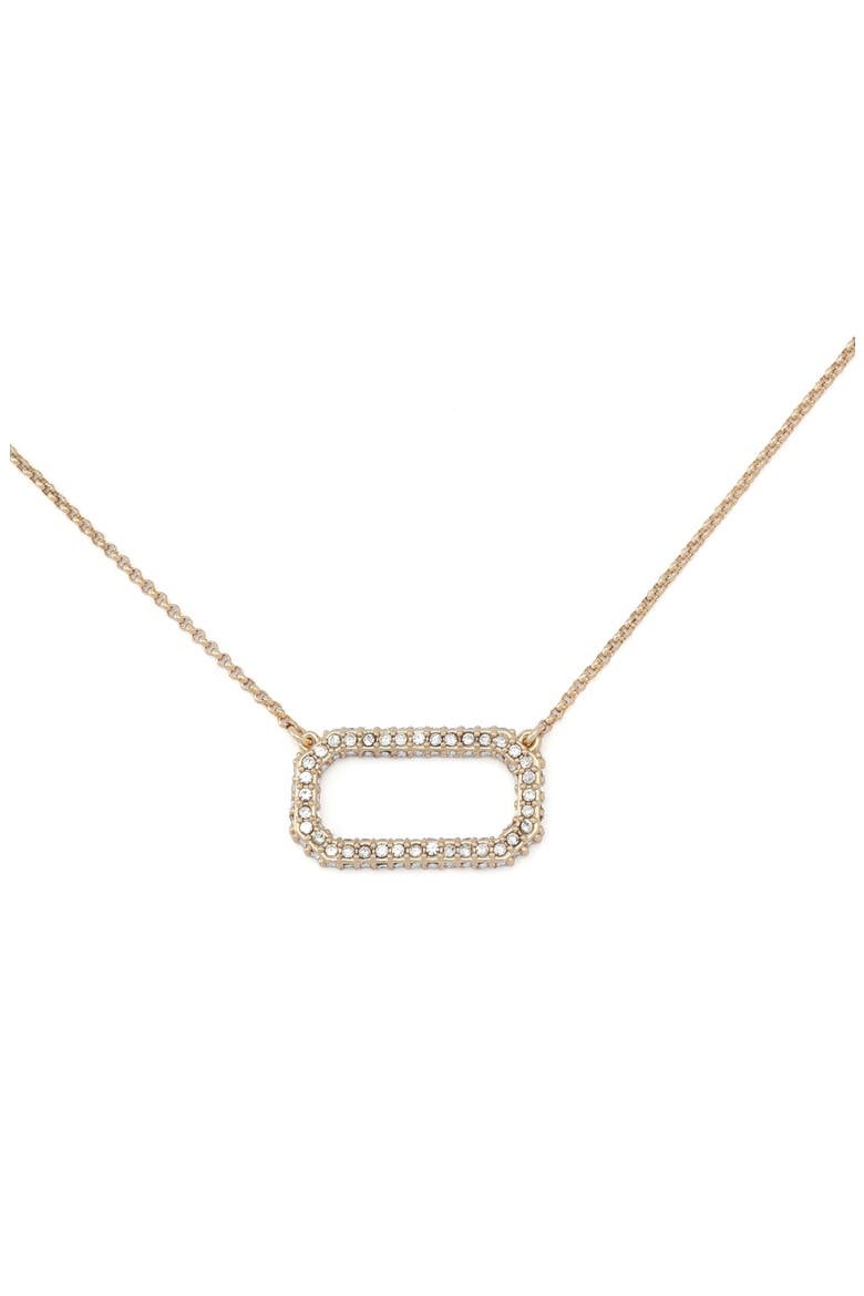 Pavé Crystal Hexagon Link Pendant Necklace, Main, color, GOLD