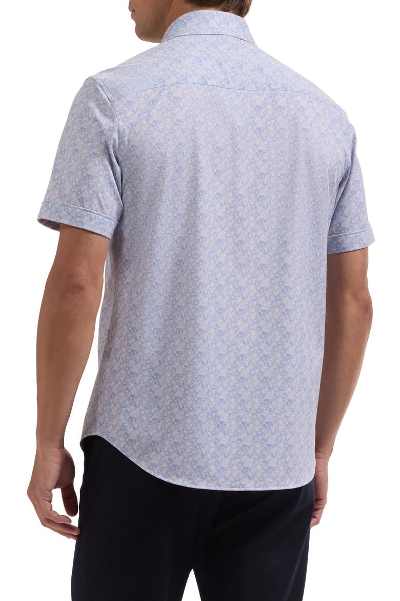 Miles OoohCotton® Print Short Sleeve Button-Up Shirt, Alternate, color, ORCHID