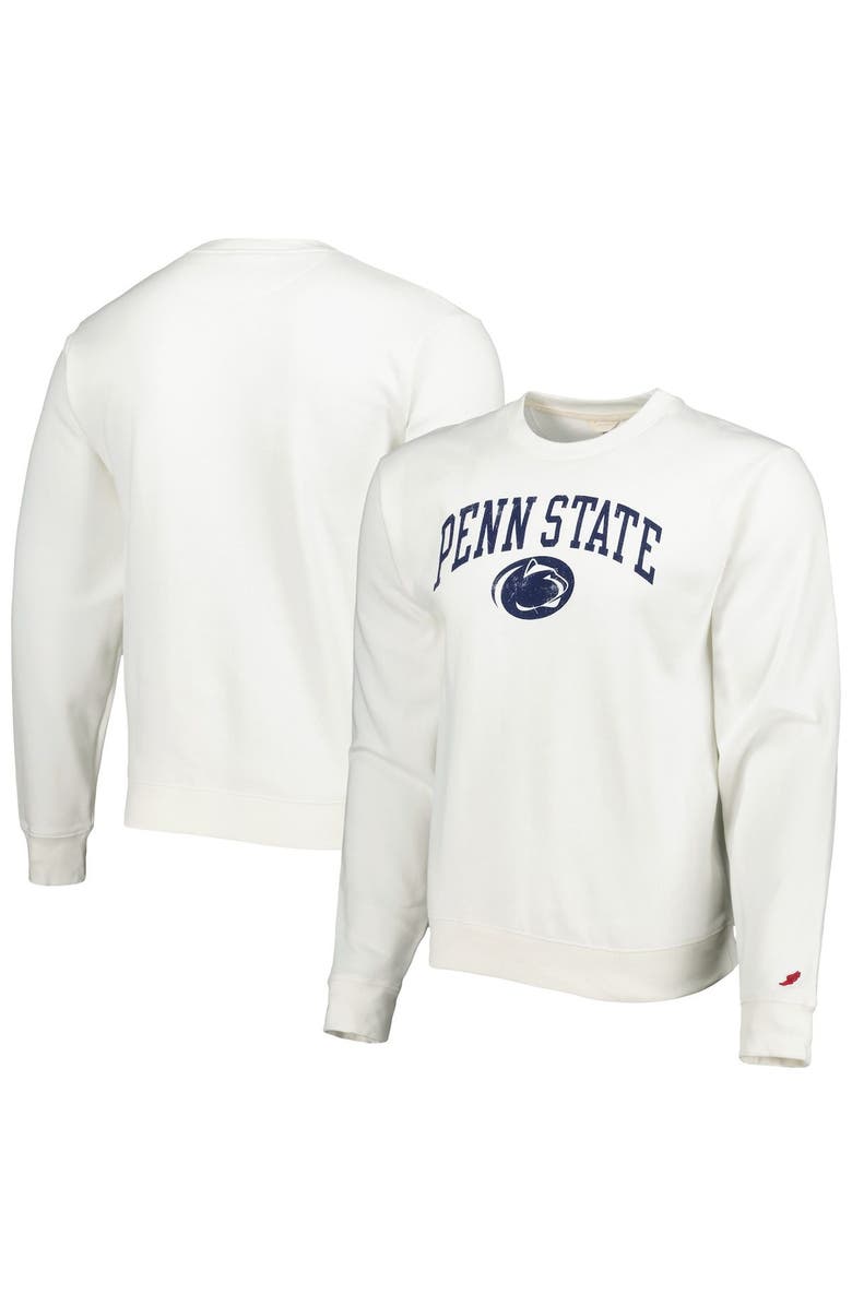 LEAGUE COLLEGIATE WEAR Men's League Collegiate Wear White Penn State Nittany Lions 1965 Arch Essential Fleece Pullover Sweatshirt, Main, color, White