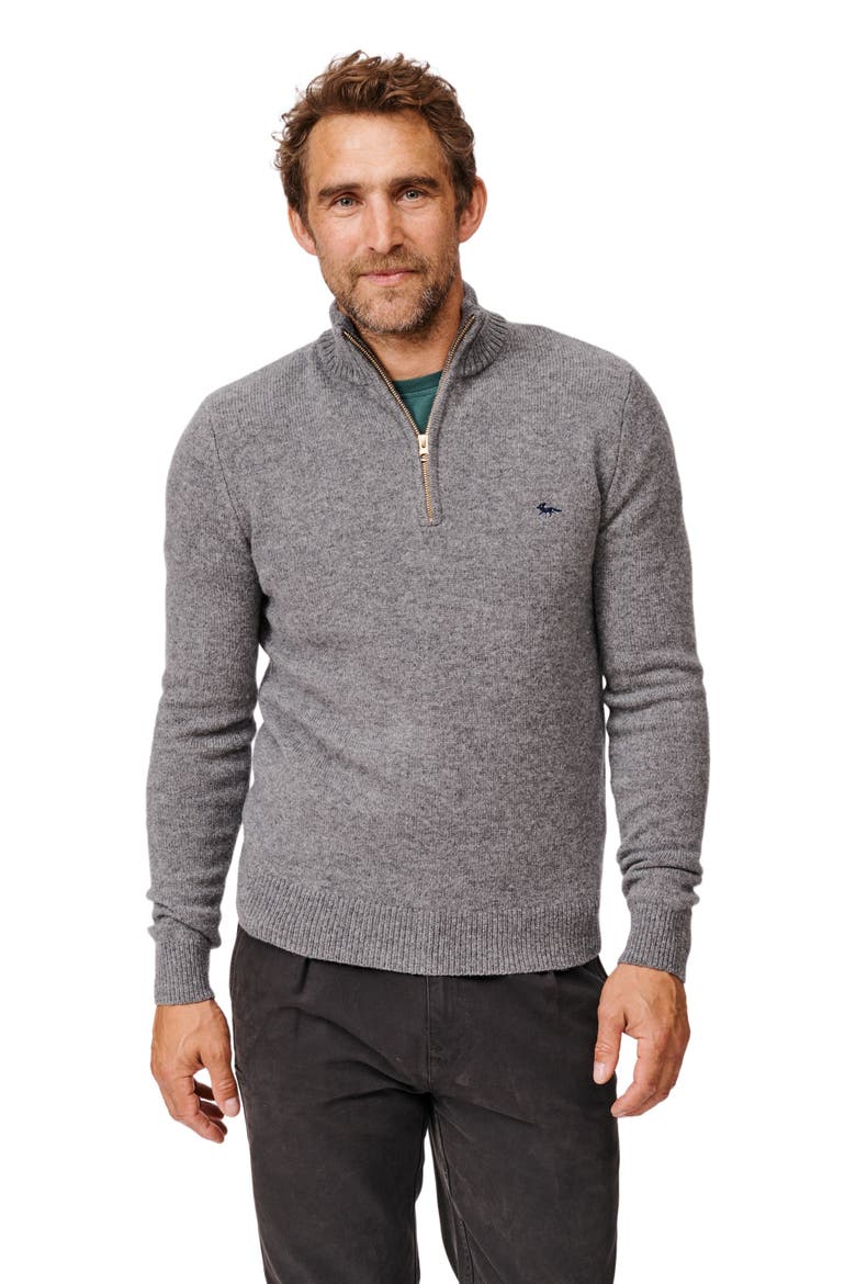 Pepper Lambswool Zip Neck Sweater, Main, color, Mid Grey