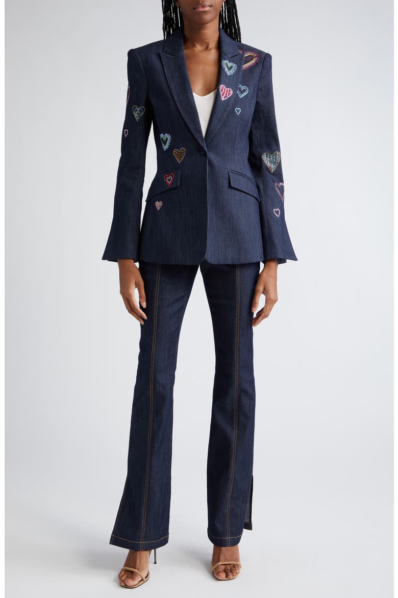 Cheyenne Denim Blazer, Alternate, color, INDIGO