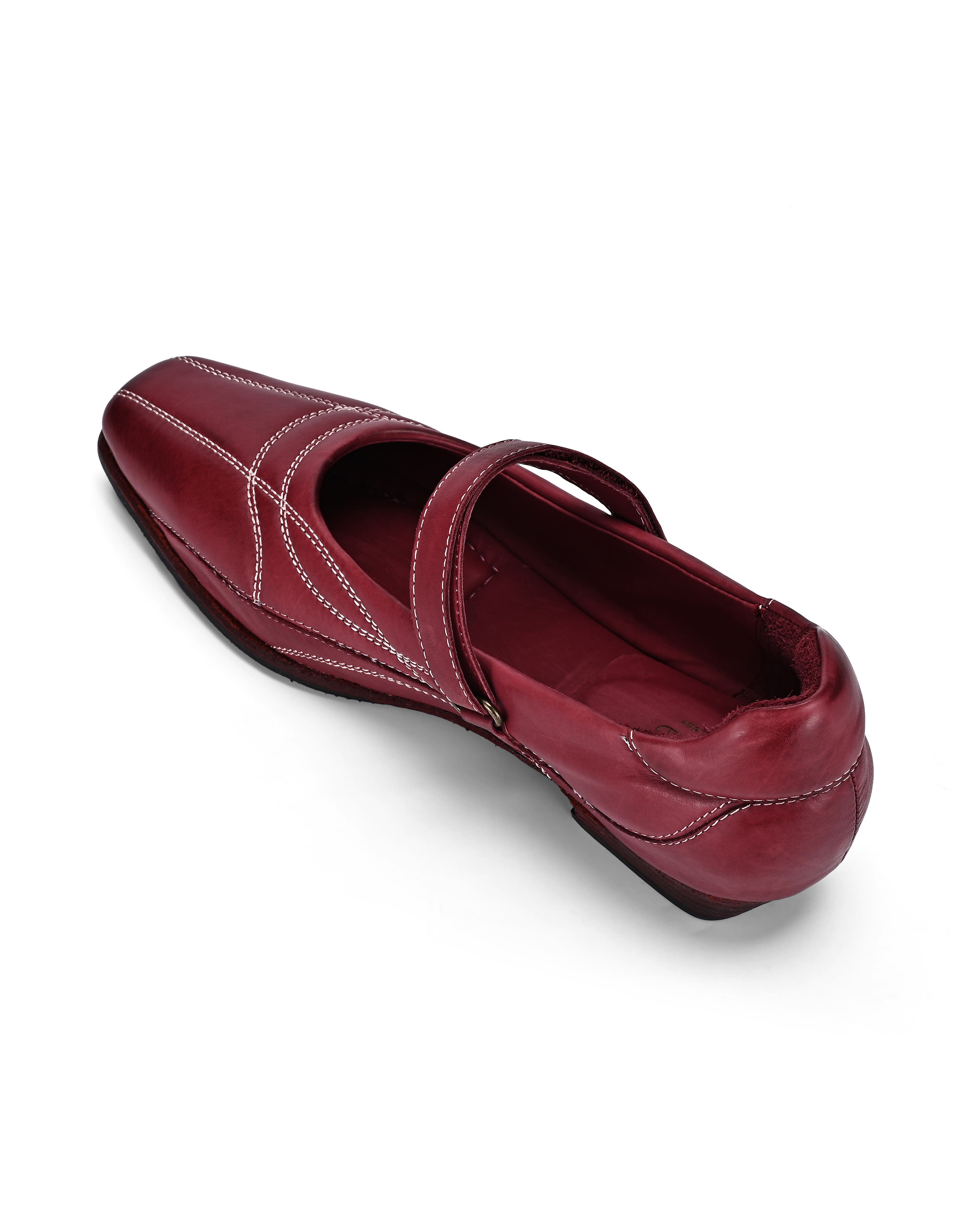 Folk Genuine Leather Mary Jane Heel, Alternate, color, Merlot