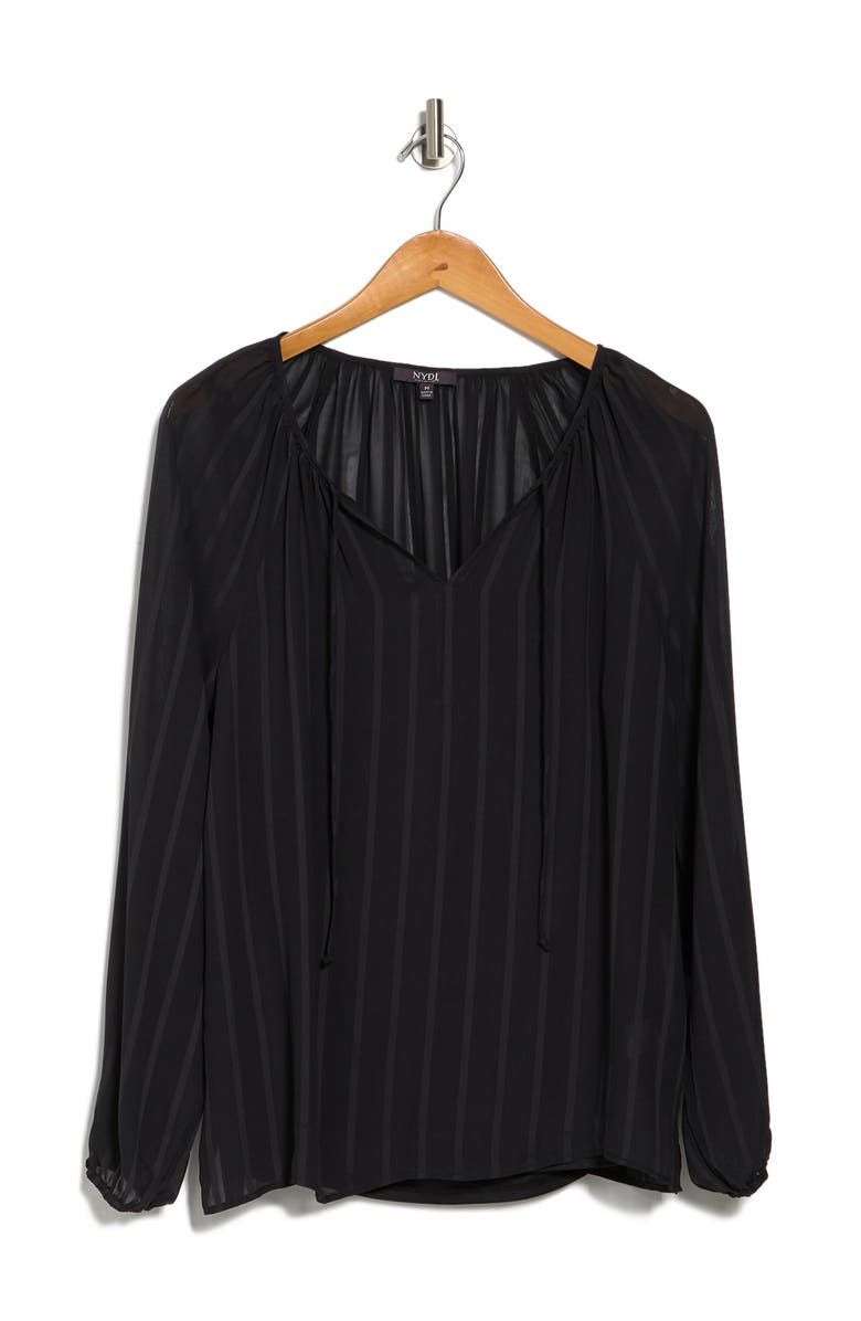 NYDJ Split Neck Peasant Blouse, Alternate, color, 