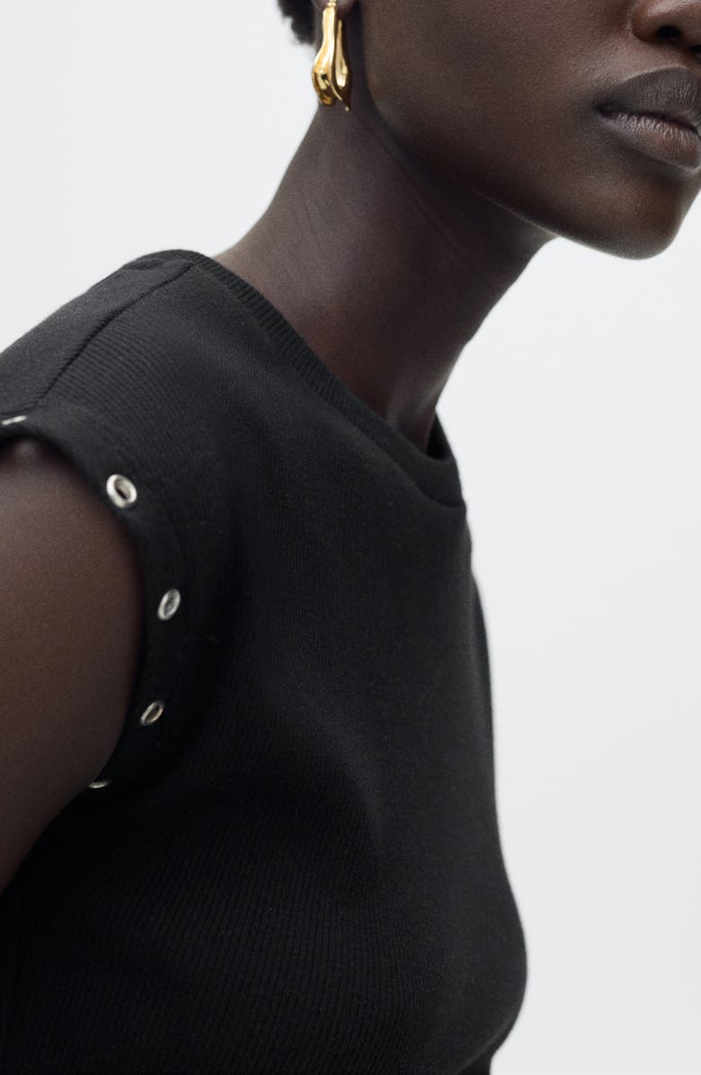 MANGO Grommet Cap Sleeve T-Shirt, Alternate, color,