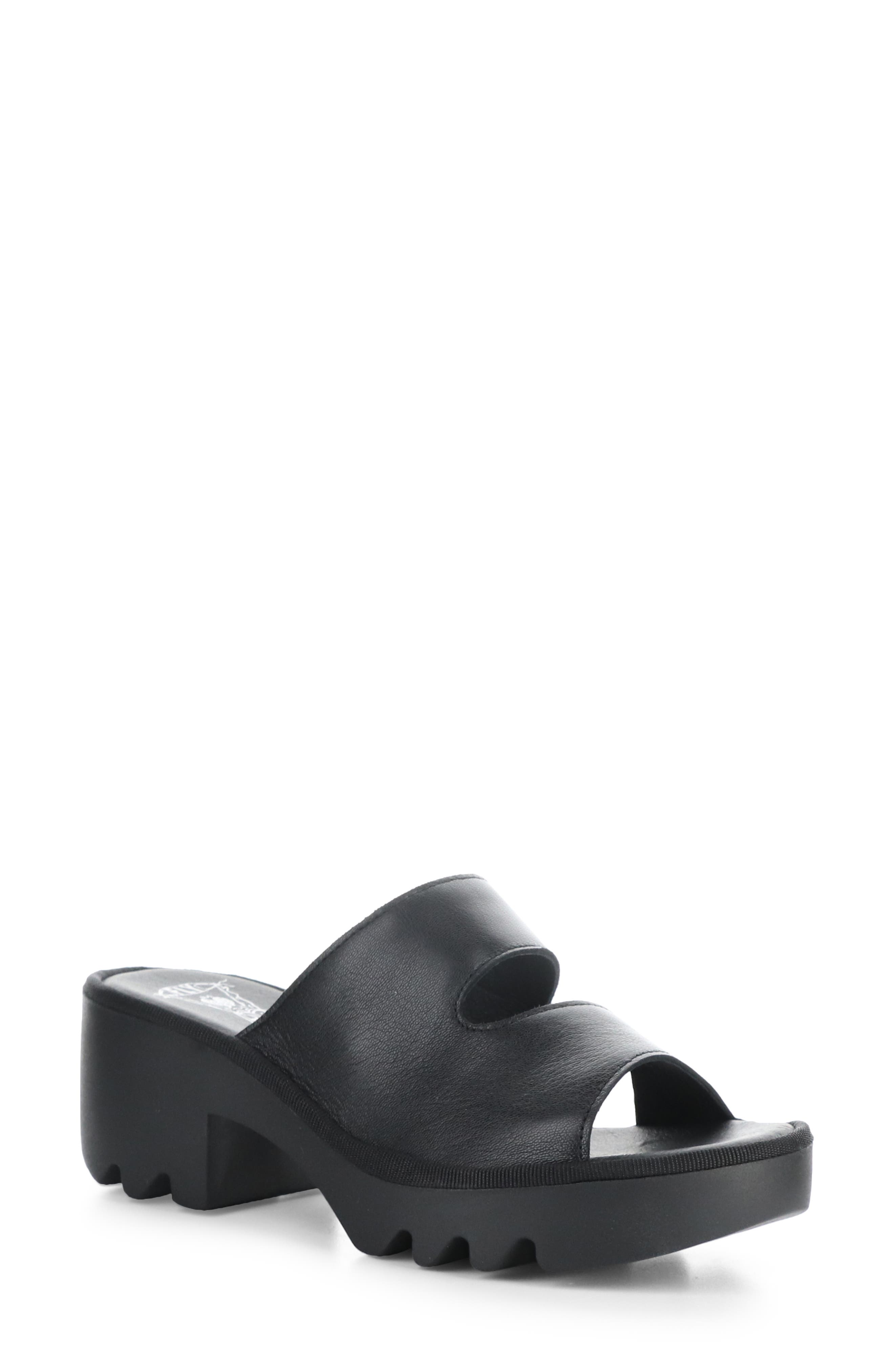 Fly London Tech Platform Sandal, Main, color, 004 Black Mousse