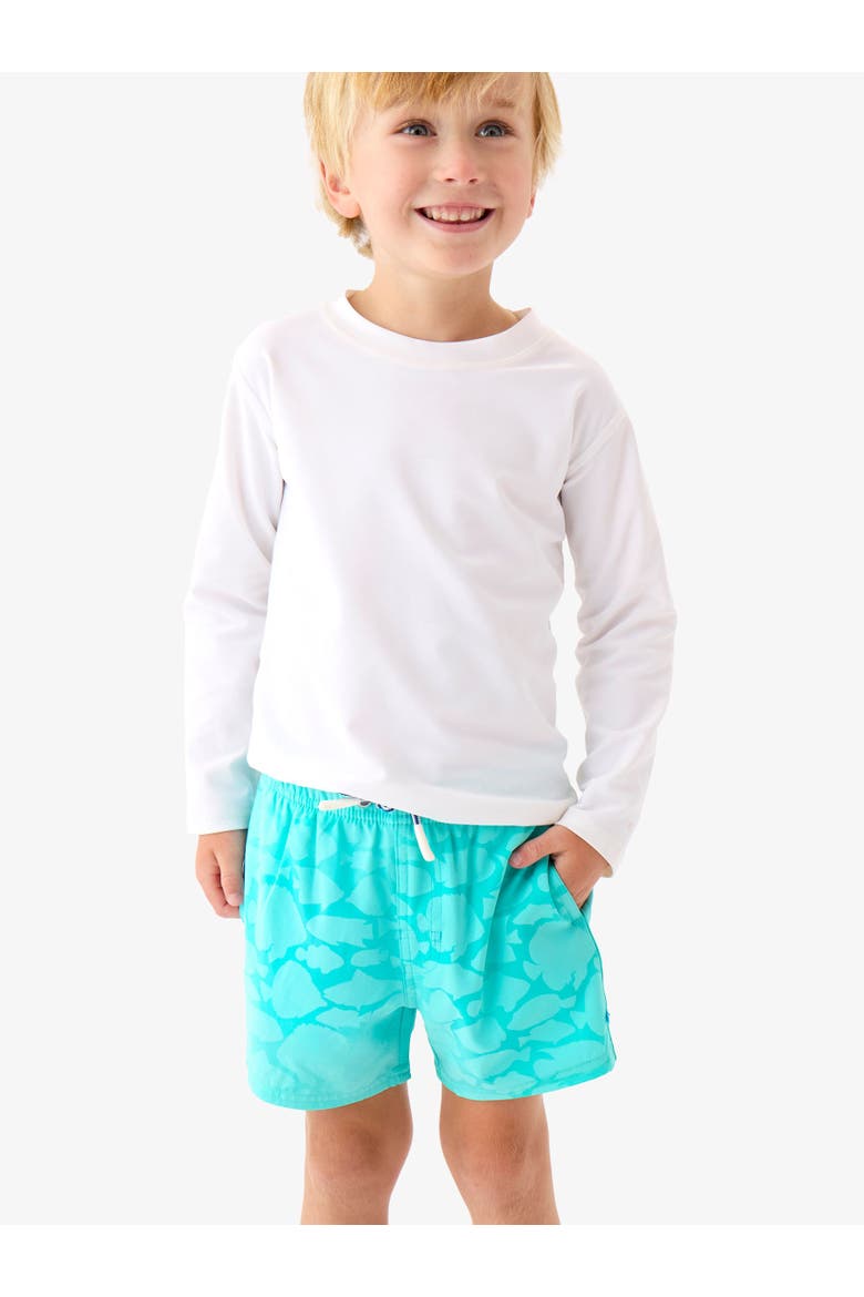 Color Changing Performance Hybrid Swim Trunks, Alternate, color, Bright Aqua Fish Squad