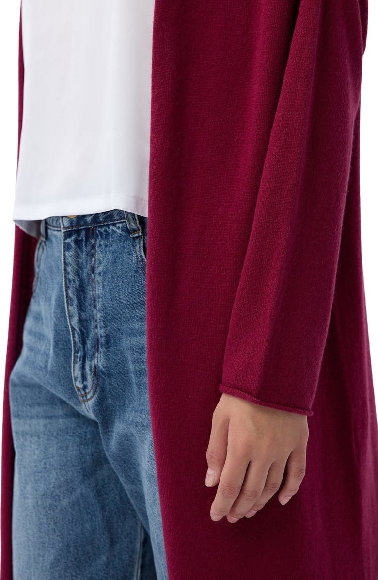 GOBI Mongolian Cashmere 3D Longline Cardigan, Alternate, color, Dry Rose