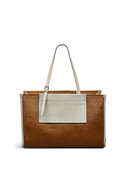 The Burlington - Raffia Large Open Top Tote Bag