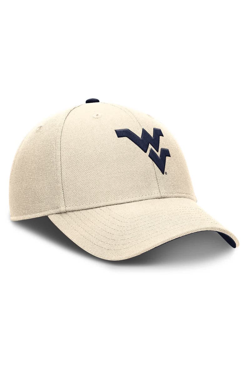 Nike Men's Nike Natural West Virginia Mountaineers Rise Primetime Performance Trucker Adjustable Hat, Alternate, color, Natural