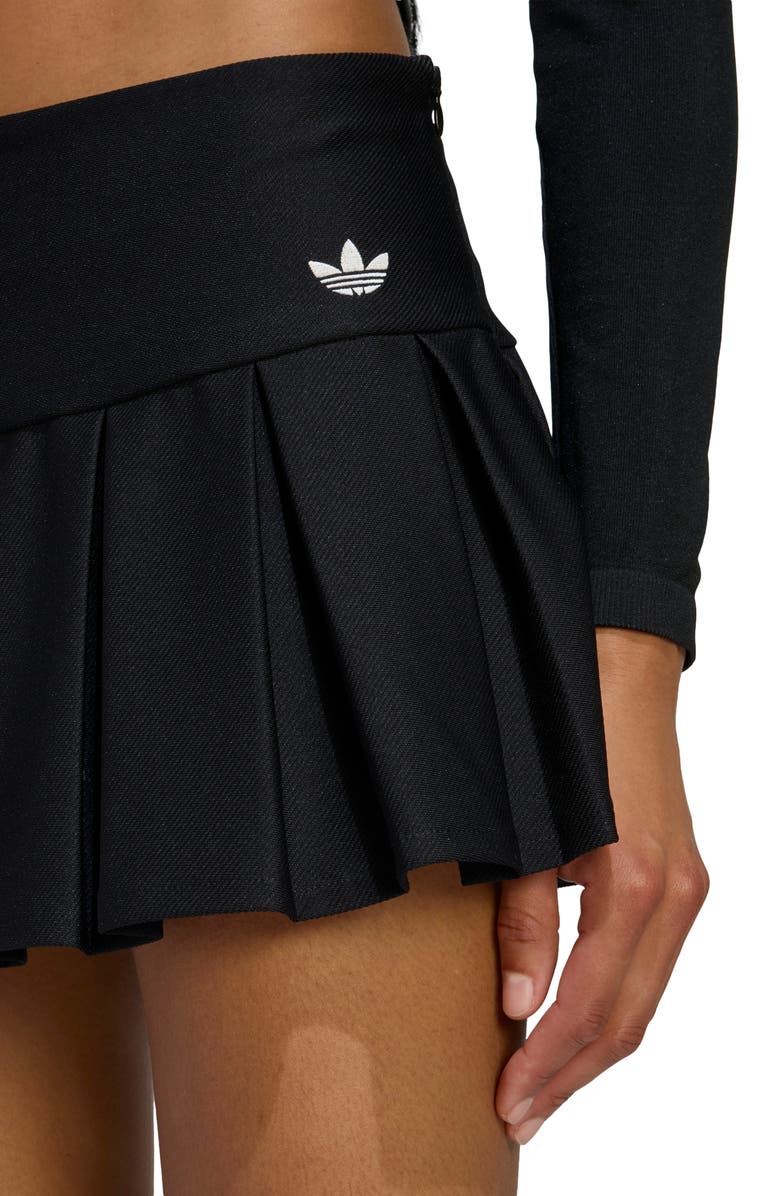 adidas Originals Pleated Miniskirt, Alternate, color, Black