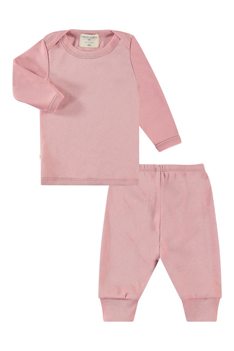 Rib Sweatshirt & Pants Set, Main, color, PINK