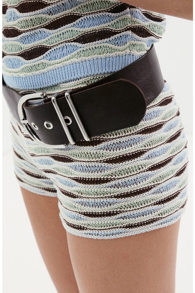 Wavy Stripe Knit Shorts, Alternate, color, SKY BLUE