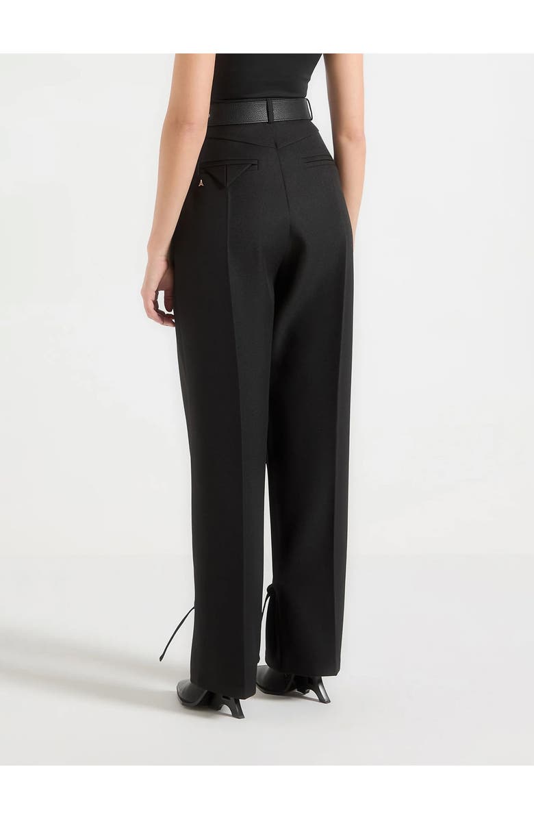 Manière De Voir Suzanne Tailored Trousers with Oversized Belt and Ankle Ties, Alternate, color, Black