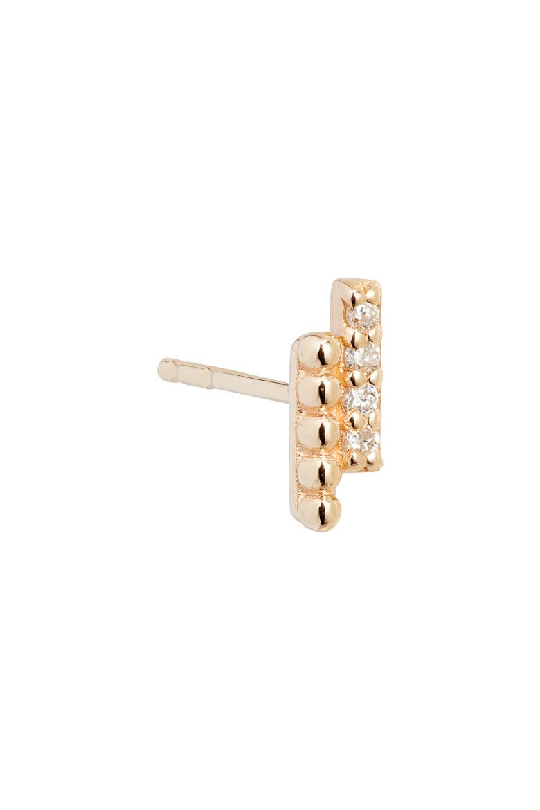 Dew Drop Diamond & Bead Bar Studs, Main, color, YELLOW GOLD