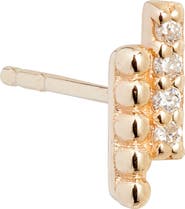 Anzie Dew Drop Diamond & Bead Bar Studs