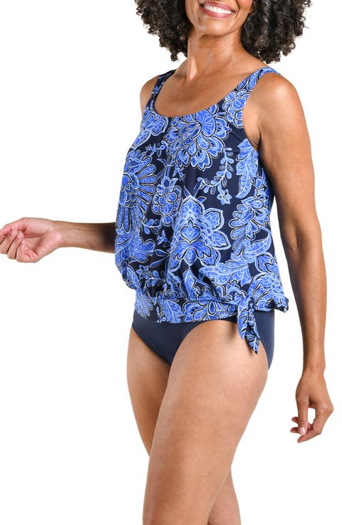 Beyond the Atlantic Blouson Tankini Top