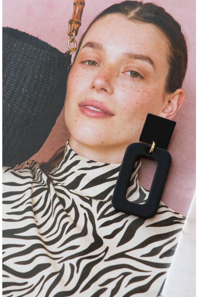 Logan Earrings, Alternate, color, Black