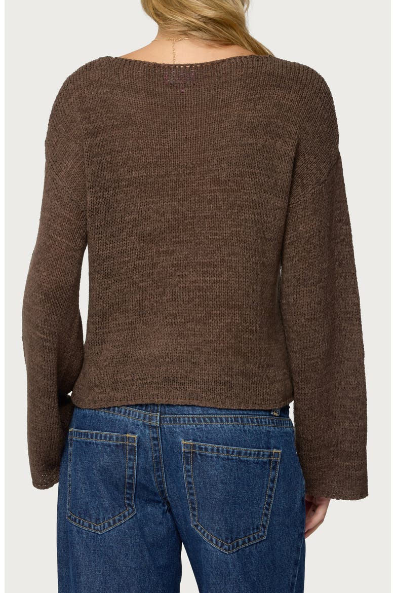 Relaxed Lightweight Sweater, Alternate, color, BROWN