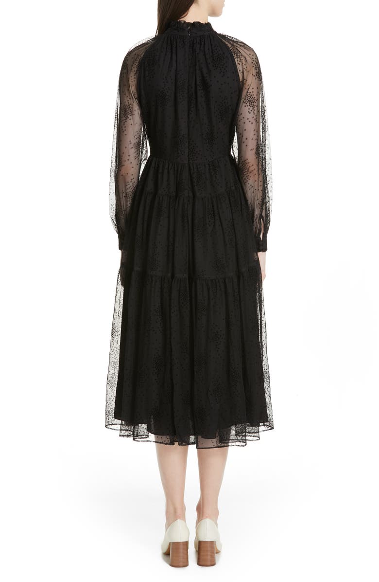 CO Floral Embroidered Mesh Dress, Alternate, color,