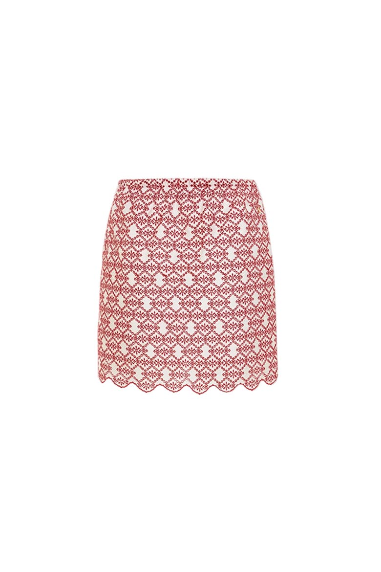 The Broderie Anglaise Edit Mini Skirt With Embroidery, Alternate, color, white