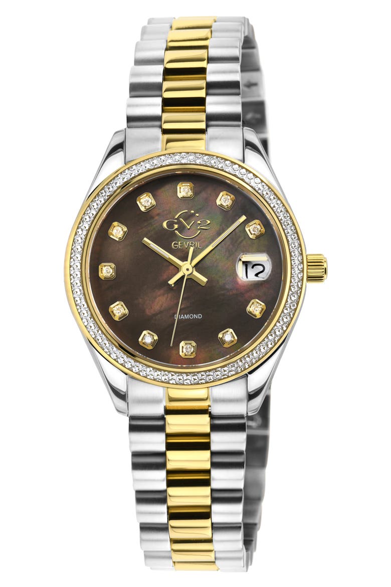 Turin Diamond Bracelet Watch, 32mm - 0.146 ctw., Main, color, TWO TONED SS IPYG