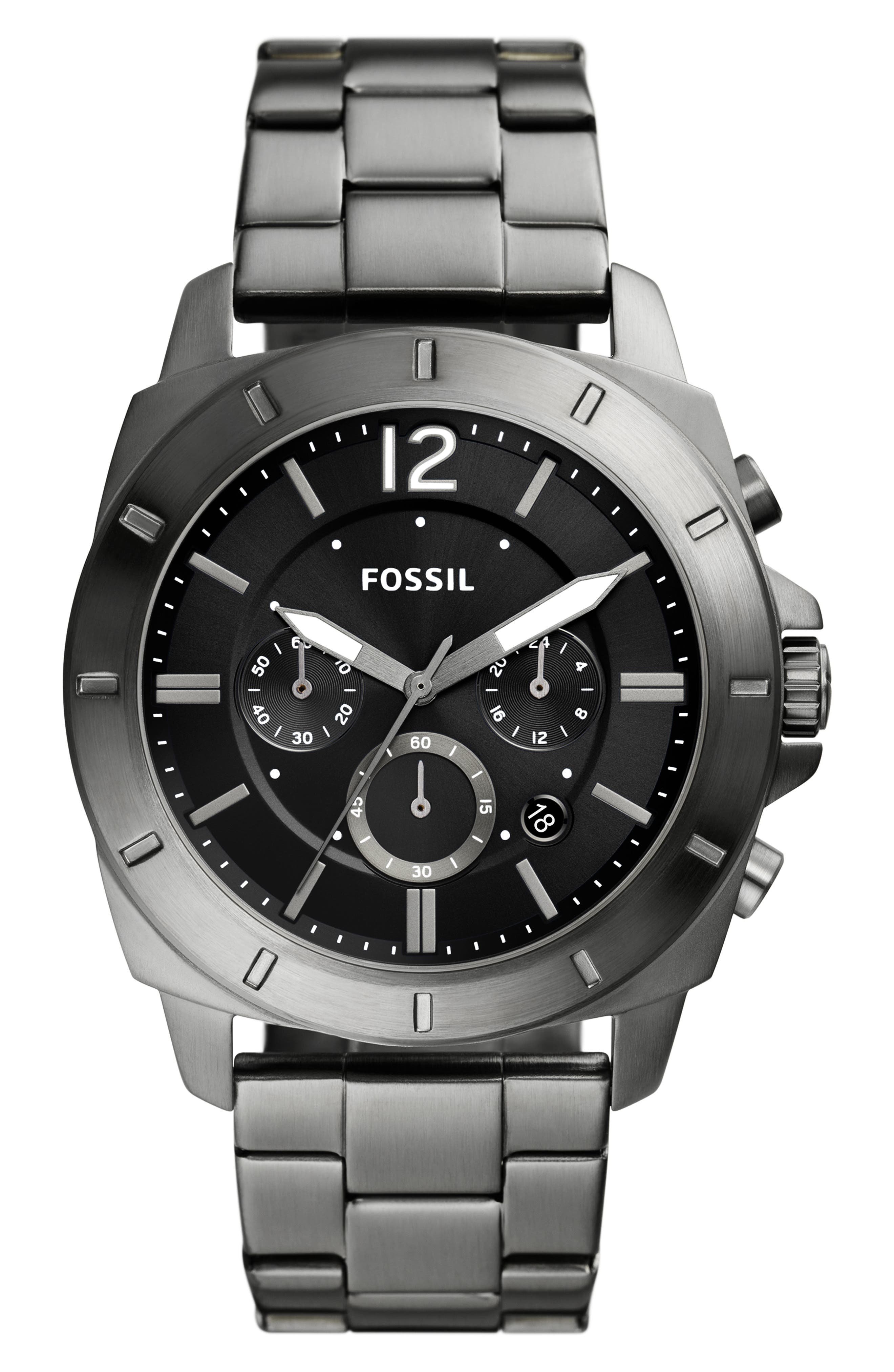 Fossil Privateer Chronograph Quartz Bracelet Watch, 45mm