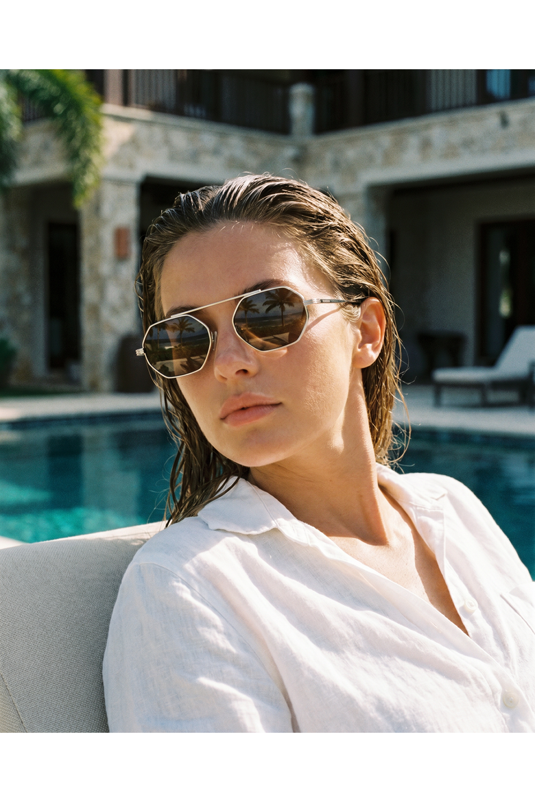 Magari 51mm Metal Frame Sunglasses, Alternate, color, Brown