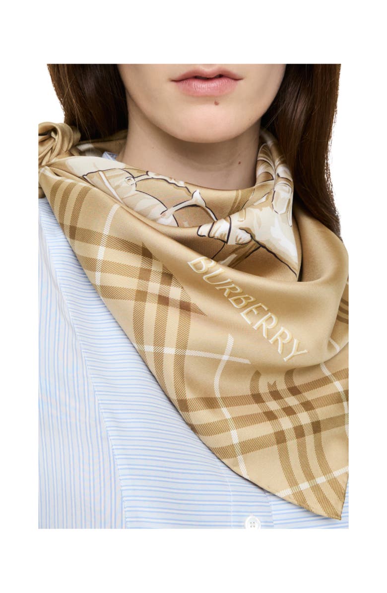 Burberry Archive Knight Silk Scarf, Alternate, color, Finch Beige